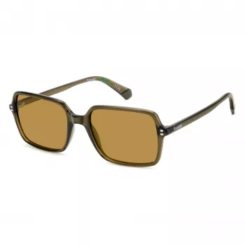 Óculos de sol retangulares polarizados de homem Polaroid PLD6247S09Q - armação preta lentes cinzentas 56 mm