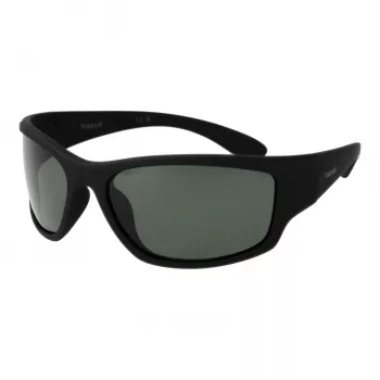 Óculos de sol retangulares unissexo Polaroid PLD7005S63YYV - armação preta lentes cinzentas 63 mm