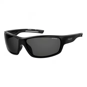 Óculos de sol desportivos unissexo POLAROID PLD7029S807 - Lentes cinzentas polarizadas - Armação preta