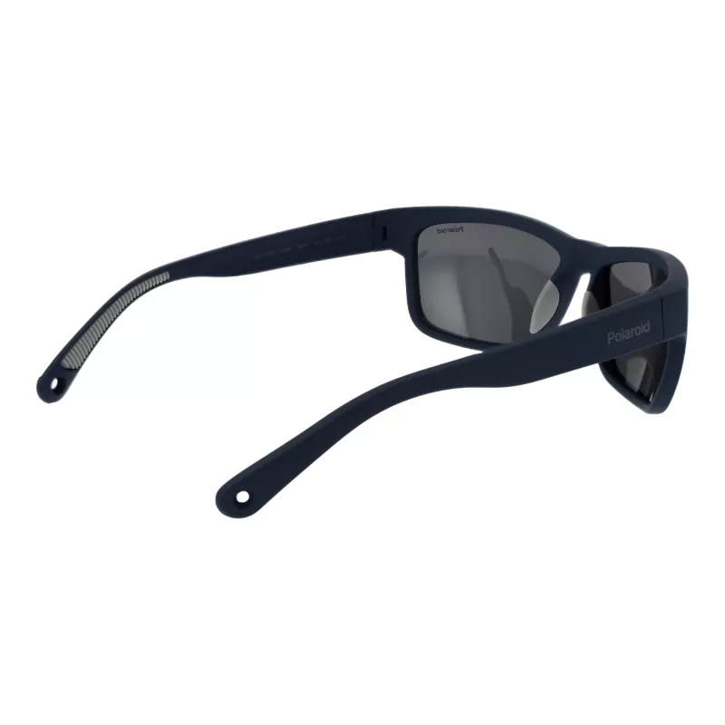 Óculos de sol retangulares de homem Polaroid PLD7031S59FLL - armação preta mate, lentes cinzentas polarizadas, 59 mm