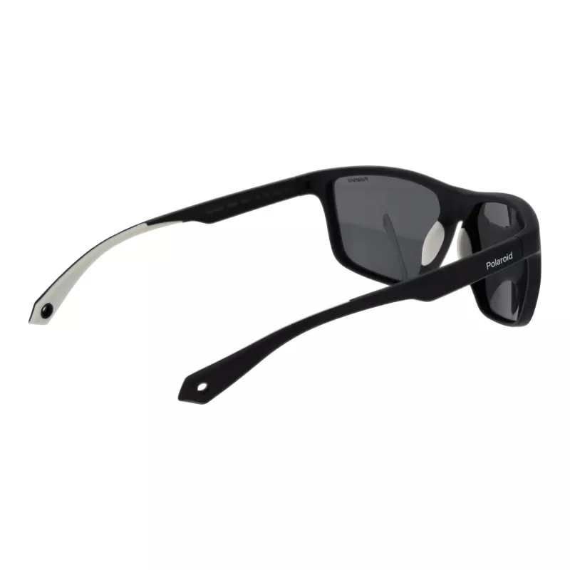 Óculos de sol retangulares polarizados de homem POLAROID PLD7040S5908A - armação cinzenta lentes cinzentas 59mm
