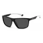 POLAROID PLD7044S08A Óculos de sol retangulares de homem - lentes cinzentas polarizadas - armação preta/cinzenta