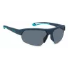 Óculos de sol retangulares unissexo POLAROID PLD7048SZX9G6 - armação preta, lentes polarizadas cinzento-esverdeadas, 65 mm