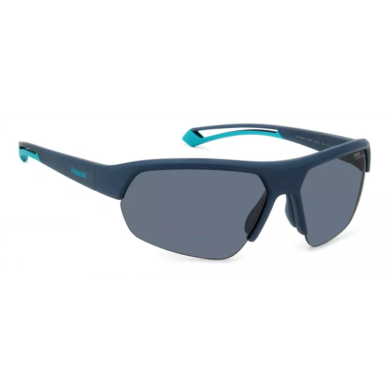 Óculos de sol retangulares unissexo POLAROID PLD7048SZX9G6 - armação preta, lentes polarizadas cinzento-esverdeadas, 65 mm