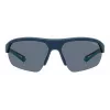 Óculos de sol retangulares unissexo POLAROID PLD7048SZX9G6 - armação preta, lentes polarizadas cinzento-esverdeadas, 65 mm