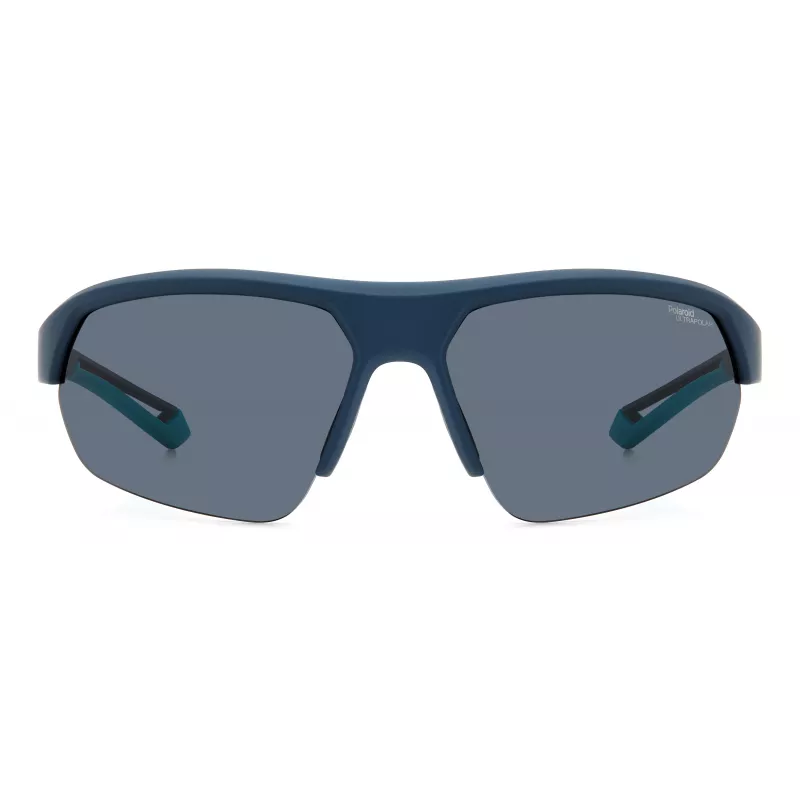 Óculos de sol retangulares unissexo POLAROID PLD7048SZX9G6 - armação preta, lentes polarizadas cinzento-esverdeadas, 65 mm