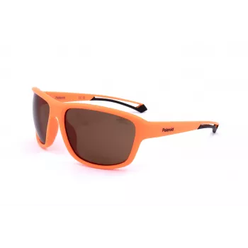 Óculos de sol desportivos unissexo POLAROID PLD7049S2M5 - armação preta mate, lentes cinzentas polarizadas