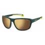 Óculos de sol retangulares unissexo Polaroid PLD7049SGP7 - Armação preta, lentes cinzentas polarizadas, 62 mm