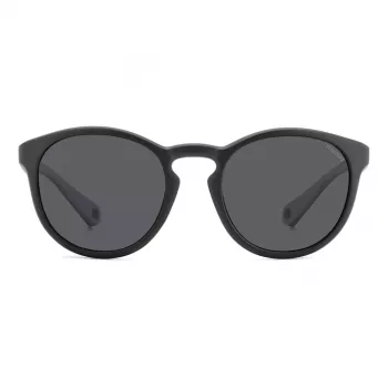 Óculos de sol retangulares unissexo Polaroid PLD7050S003 - armação preta, lentes cinzentas polarizadas