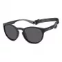 Óculos de sol retangulares unissexo Polaroid PLD7050S003 - armação preta, lentes cinzentas polarizadas