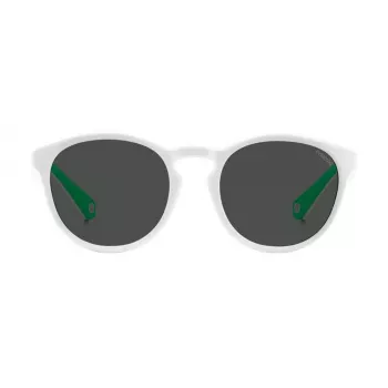 Óculos de sol retangulares Polaroid PLD7050SVK6 unissexo - armação preta, lentes polarizadas cinzentas, 52 mm