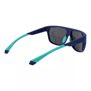 Óculos de sol de homem Polaroid PLD7053S60FLL retangulares - armação preta/cinzenta - lentes cinzentas polarizadas - 60/12/140 mm