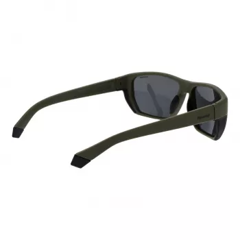 POLAROID PLD7057S60DLD Óculos de sol retangulares de homem - armação cinzento-escuro, lentes polarizadas cinzentas