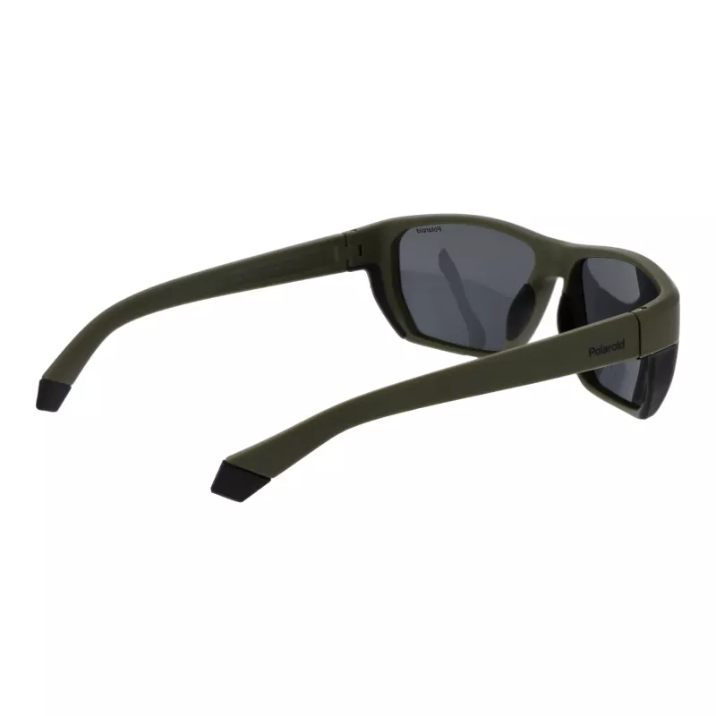 POLAROID PLD7057S60DLD Óculos de sol retangulares de homem - armação cinzento-escuro, lentes polarizadas cinzentas