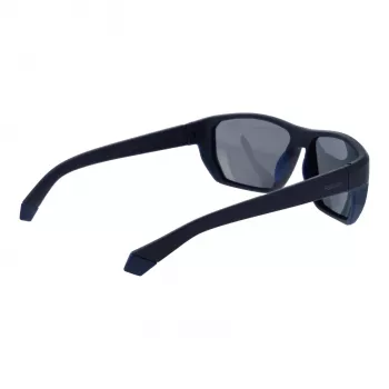 Óculos de sol retangulares polarizados de homem Polaroid PLD7057S60FLL - armação preta lentes cinzentas