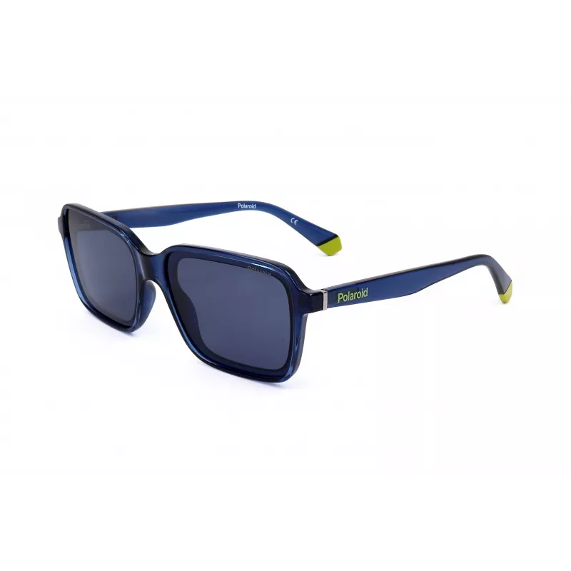 Óculos de sol POLAROID unissexo PLD6161SPJP retangulares polarizados - armação preta lentes cinzentas 58mm