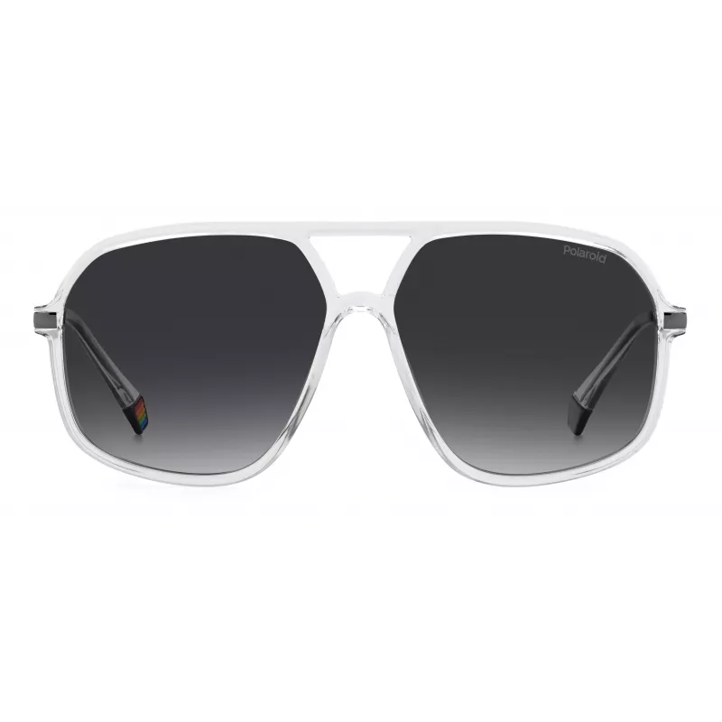 Óculos de sol retangulares polarizados unissexo POLAROID PLD6182S900WJ - Armação preta lentes cinzentas 59 mm
