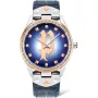 Relógio de mulher POLICE Masterpiece quartzo PL16029MSTR03 36 mm mostrador azul bracelete de malha milanesa de aço inoxidável prateado