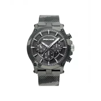 Relógio de homem POLICE Adder R1453321003 47mm quartzo analógico mostrador preto pele