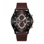 Police cronógrafo de homem R1451324001 - 46mm caixa de aço inoxidável, mostrador azul, bracelete de pele castanha