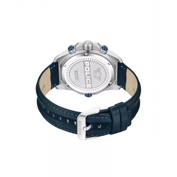 POLICE Relógio para homem PEWJF0022503 Analógico de quartzo 46mm Aço inoxidável Bracelete de pele preta