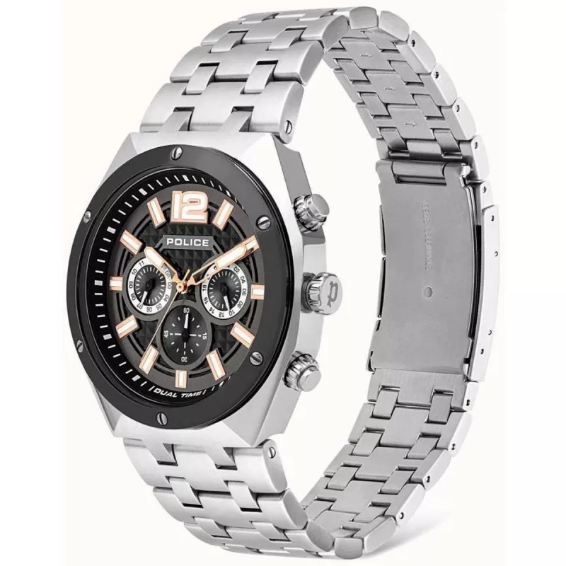 POLICE Relógio de quartzo analógico de homem P15995JSTU61M 46mm Aço Inoxidável Gunmetal Cinzento