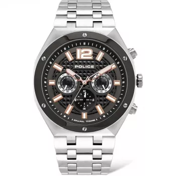 POLICE Relógio de quartzo analógico de homem P15995JSTU61M 46mm Aço Inoxidável Gunmetal Cinzento