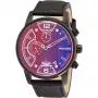 POLICE relógio de quartzo analógico homem PEWJF2203306S 45mm caixa de aço inoxidável bracelete de pele preta