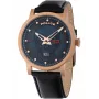 Police Relógio de quartzo analógico de homem PL15404JSR.03 - Mostrador azul, bracelete de pele castanha, 43mm
