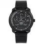 Police relógio de homem analógico de quartzo PL15714JSB0 44mm caixa de aço inoxidável bracelete de pele preta