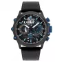 POLICE Relógio analógico de quartzo de homem PL16018JSU02 48mm Mostrador azul Bracelete de pele