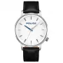 Police relógio de quartzo analógico homem PL.15923JS-04 42mm caixa de aço inoxidável mostrador azul pulseira de pele castanha