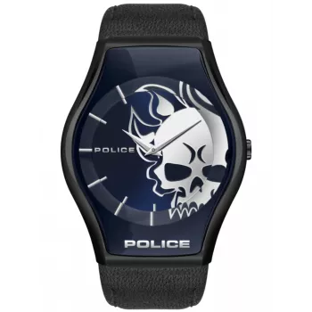 Relógio de quartzo Police para homem PL16114JSU03 45mm mostrador azul bracelete de pele