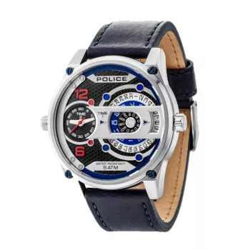 Relógio de pulso POLICE homem R1451279001 quartzo 55mm mostrador preto bracelete de pele
