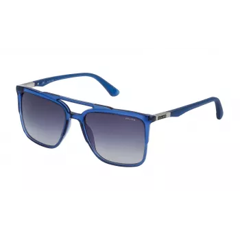 Police óculos de sol retangulares homem SPL363560955 - armação em acetato preta, lentes em policarbonato cinzentas, proteção UV400