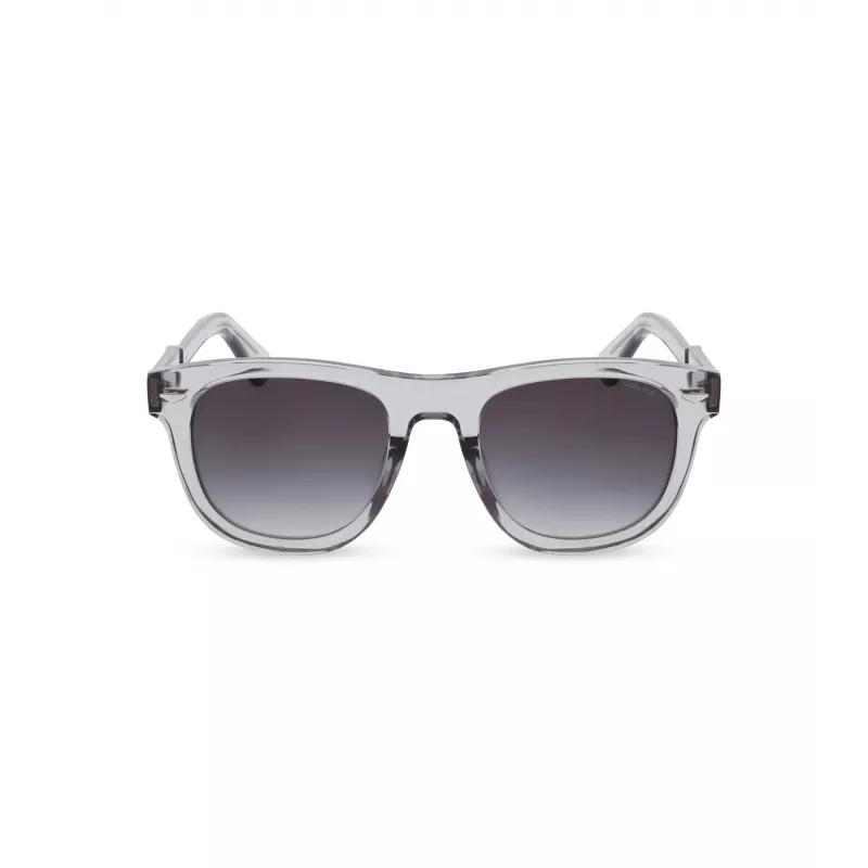 POLICE óculos de sol retangulares de homem SPLL87M5203GU armação de acetato Havana lentes de policarbonato verdes 52mm