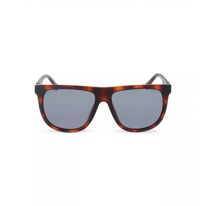 Óculos de sol retangulares polarizados POLICE para homem SPLN33V59878P - armação de acetato havana, lentes castanhas, 59 mm