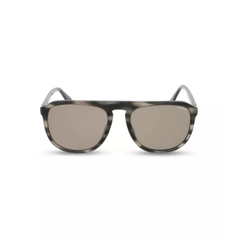 POLICE Óculos de sol de homem SPLE06-5606K3 armação retangular em acetato UV400