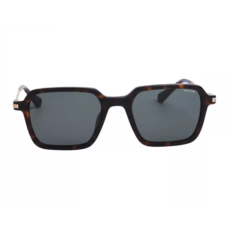 Police Óculos de sol de homem SPLL10-520700 retangulares aro completo armação preta lentes smoke grey 52/20/145 mm