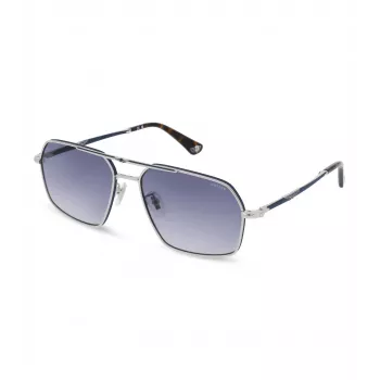 Óculos de sol de homem POLICE SPLL86M580F94 armação quadrada em acetato Dark Havana lentes cinzentas degradê UV400 58/16/145 mm
