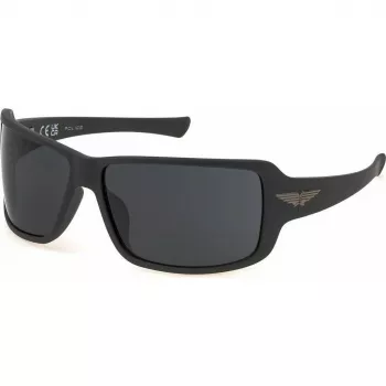 POLICE Óculos de sol de homem SPLN37M650I41 piloto retangulares armação de metal gunmetal lentes cinzentas 65 mm