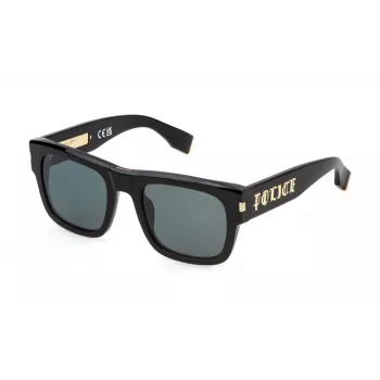 Óculos de sol de homem Police SPLP33E54700Y - Armação retangular de acetato com lentes cinzentas UV400