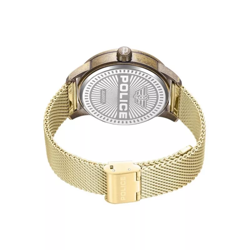 Relógio Police homem Blaze Collection PEWJG0005504 44mm caixa de aço inoxidável pulseira de pele preta analógico quartzo