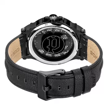 Relógio POLICE Blaze para homem PEWJA2108201 47mm mostrador preto bracelete de pele