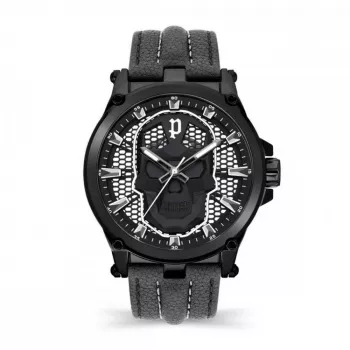 Relógio POLICE Blaze para homem PEWJA2108201 47mm mostrador preto bracelete de pele