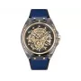 Police Relógio de homem PEWGR1592403 44mm Aço inoxidável Quartzo Analógico Mostrador cinzento Bracelete de pele preta