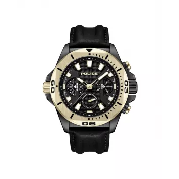 POLICE Relógio homem PEWJF0022501 46mm aço inoxidável preto pele