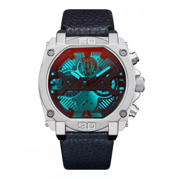 Relógio de homem POLICE PEWJF2226802 coleção Blaze 45mm caixa de aço inoxidável pulseira de pele preta analógico de quartzo