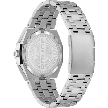 Relógio de homem POLICE PEWJG2110702 46mm caixa de aço inoxidável bracelete de pele preta analógico de quartzo