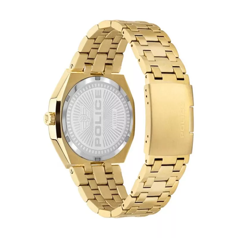POLICE Relógio de homem PEWJG2110703 46mm Mostrador preto Bracelete de pele